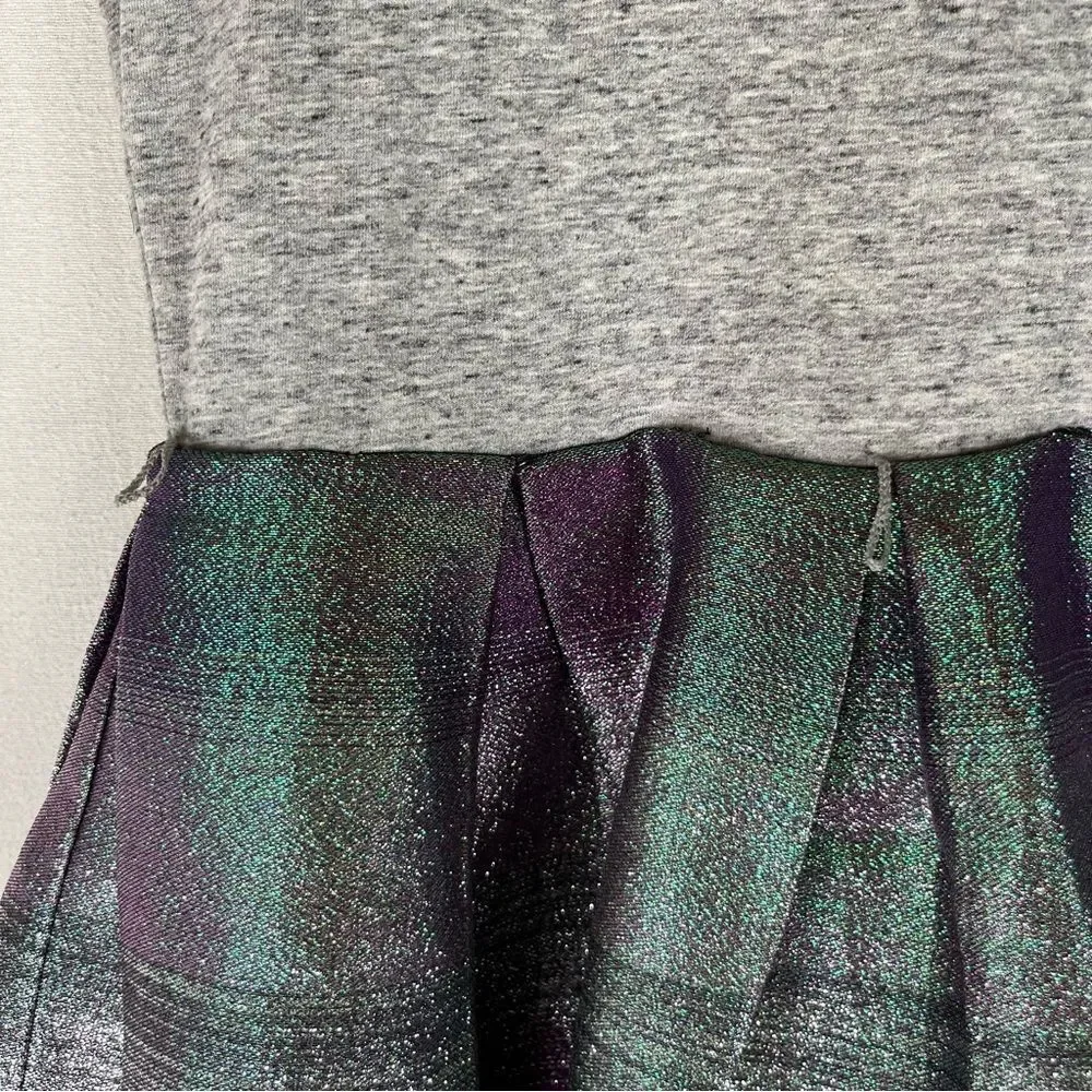 Justice Dress Girls Gray Green Purple Metallic Mermaid Short Sleeve 14